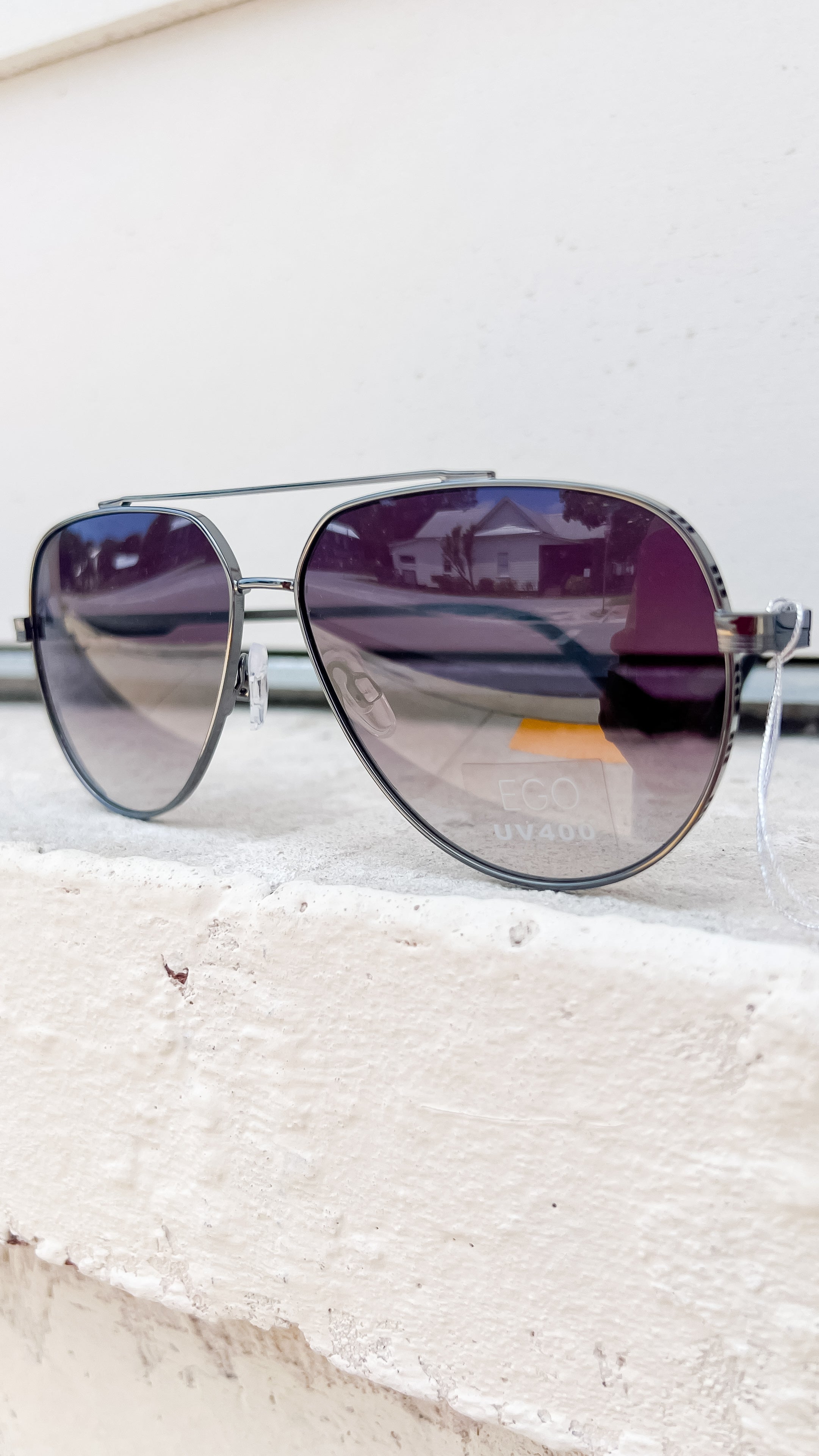 Sonya Yara Gunmetal Aviator Sunglasses