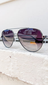 Sonya Yara Gunmetal Aviator Sunglasses