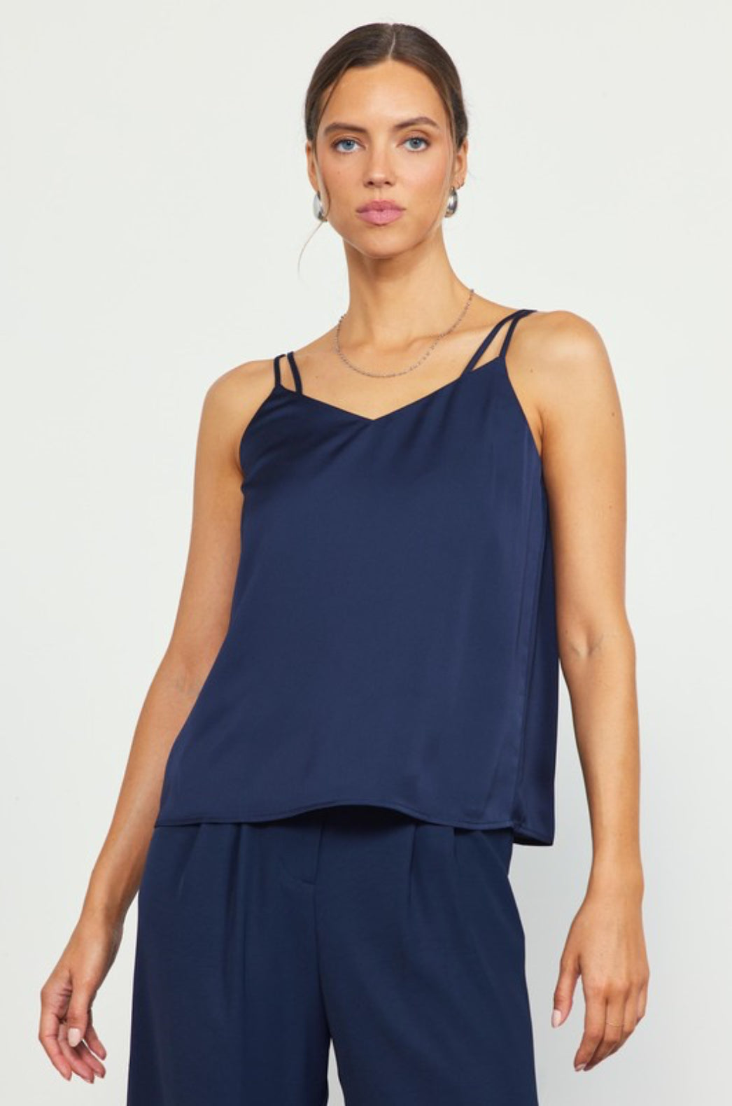 Up To No Good Midnight Navy Double Strap Cami