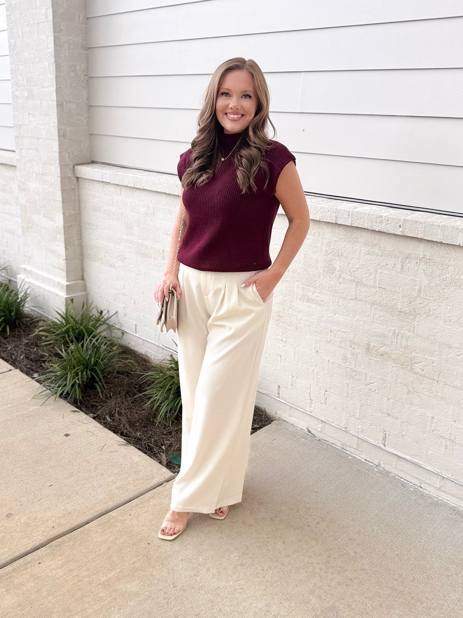 Hollie Cream Linen Wide Leg Pants