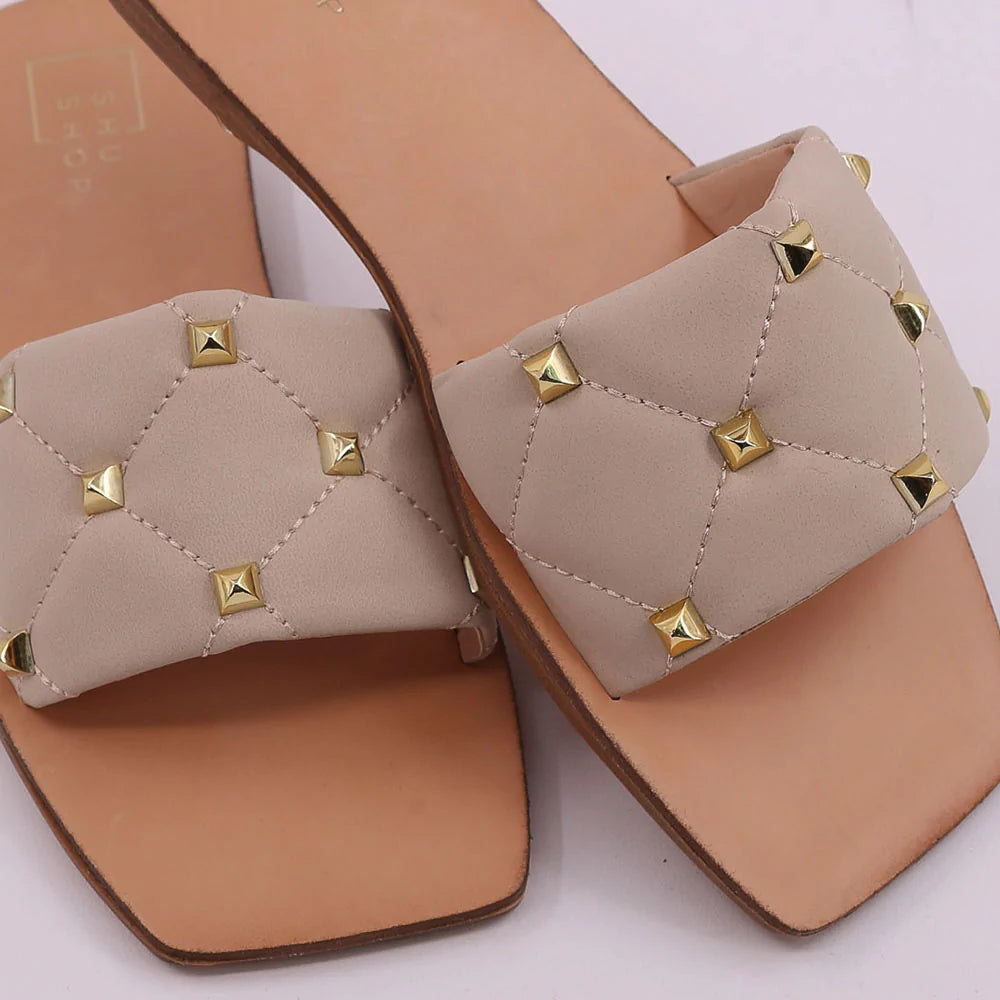 Barcelona Nude Sandal With Studs