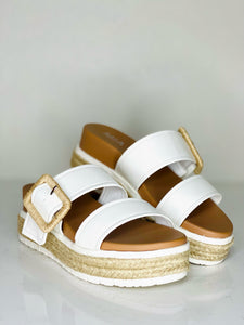 Kenzy White Double Strap Sandal