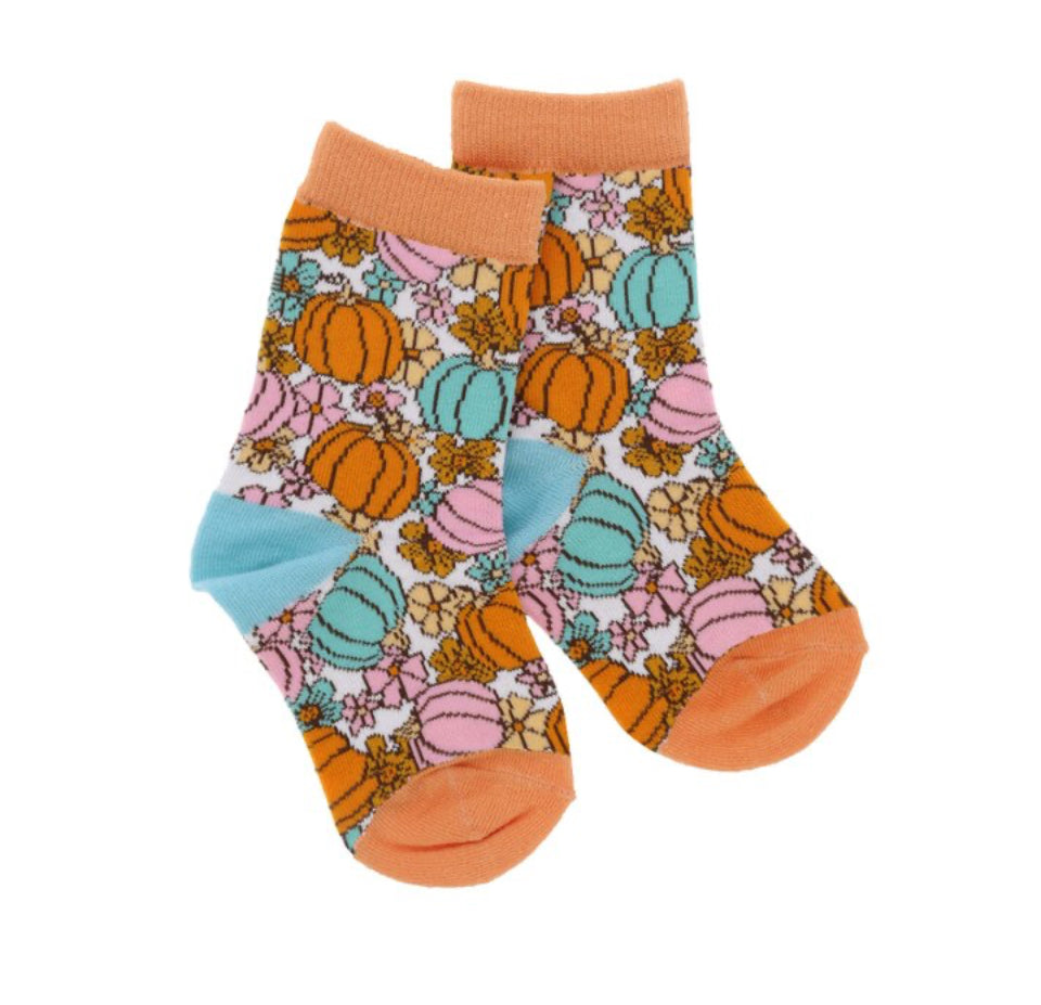Kids Thankful Pumpkin Socks