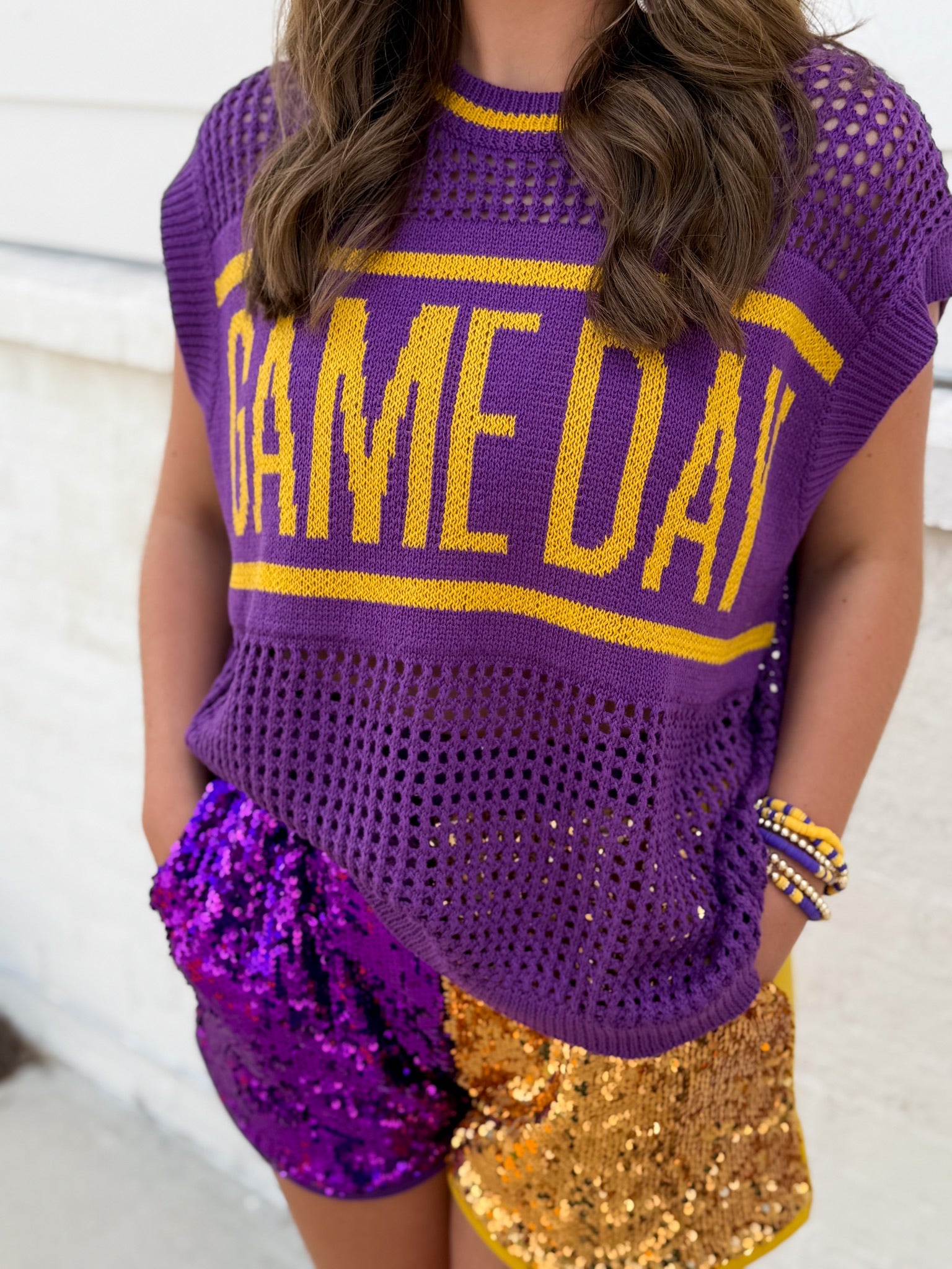 Cheer Section Purple Game Day Top