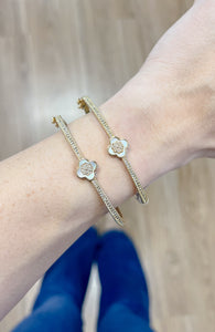 The Blitzen Pearl Accent Gold Bracelet