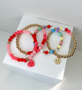 Stack Bracelets With  Be Mine Charm