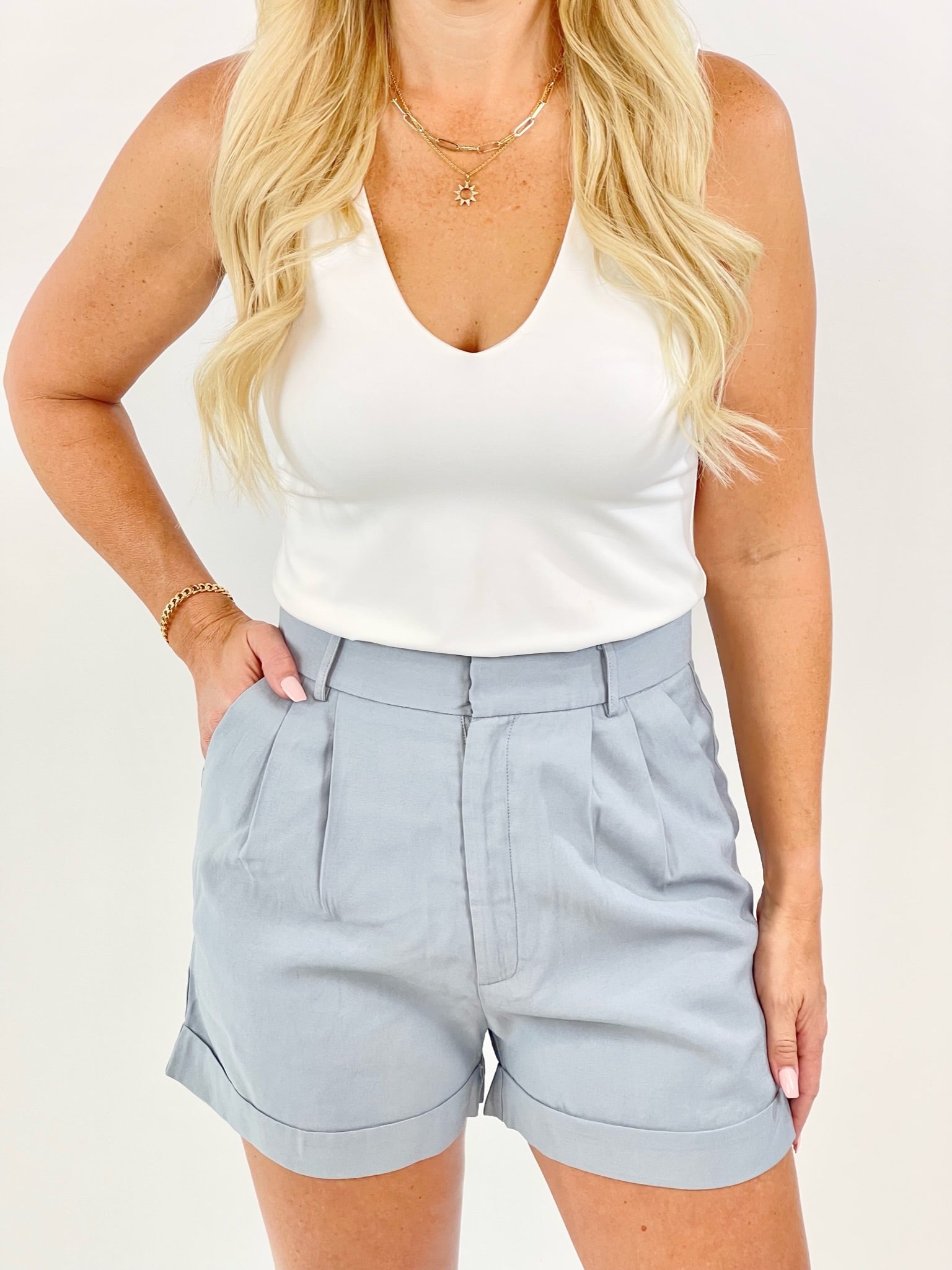 Just What You Need Belted Waist Cloud Shorts