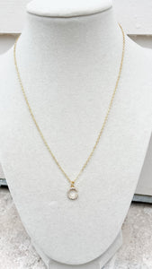 Pave Stone Initial Necklace