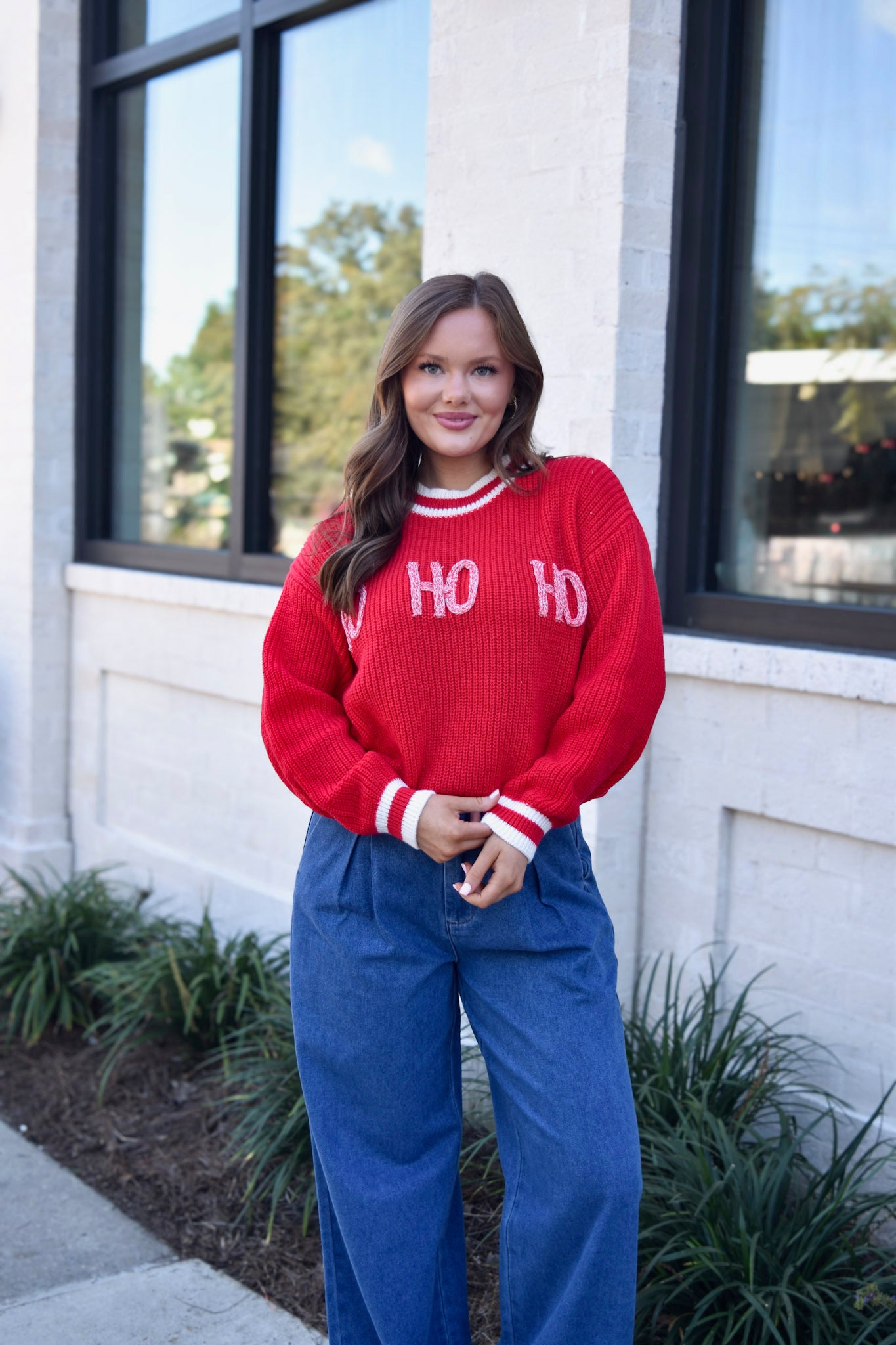 Ho Ho Ho Red Crew Neck Sweater