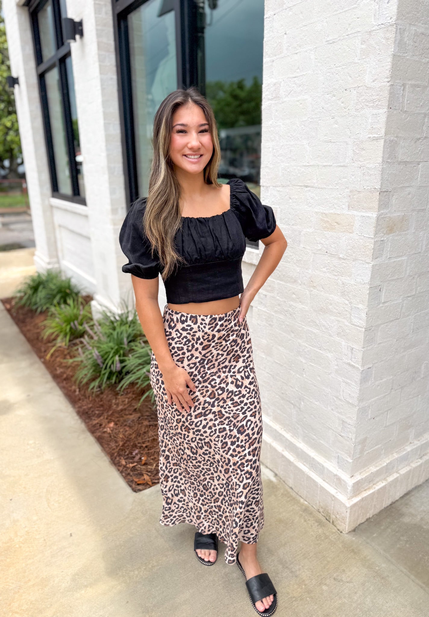 Never Out Of Style Animal Print Midi Skirt