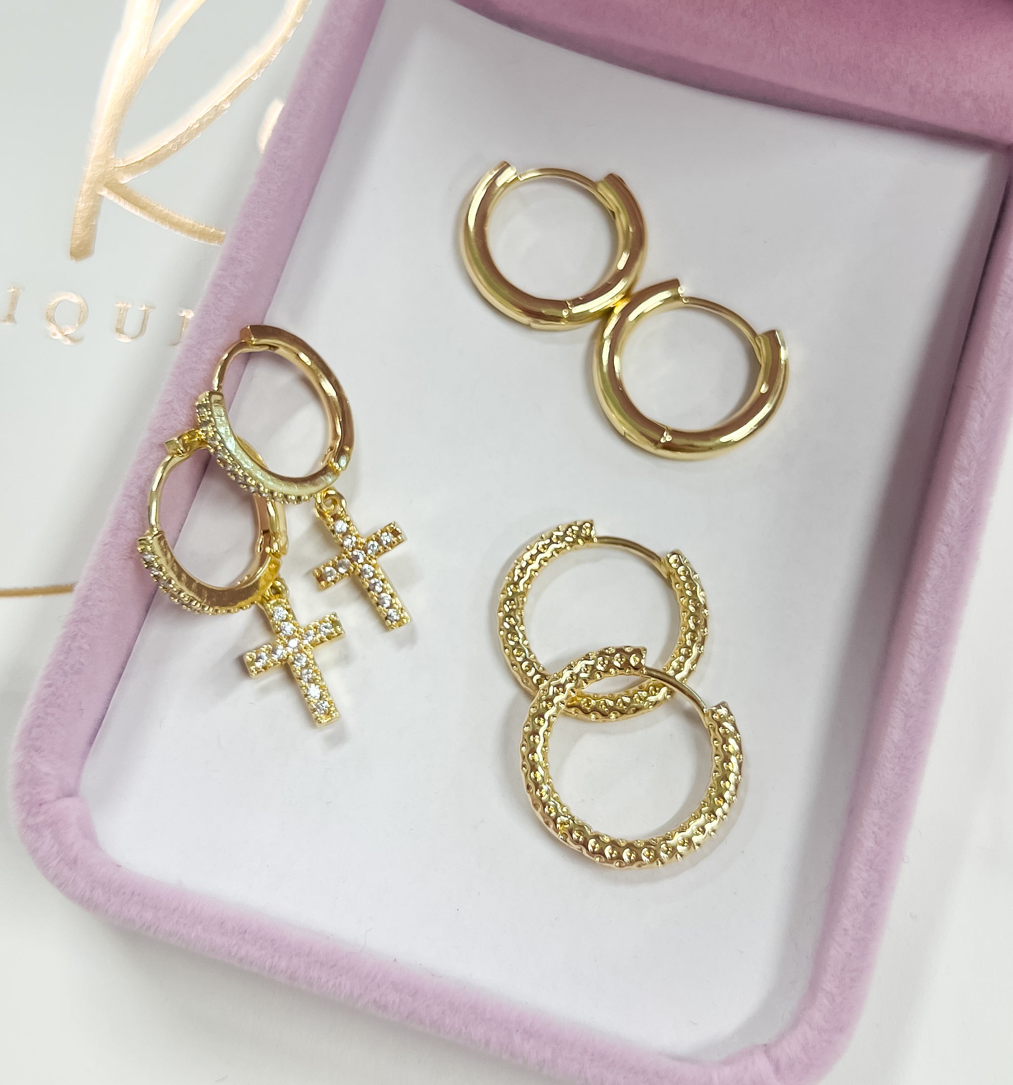 Lisa Set Of 3 Gold Earrings