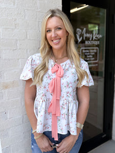 All About The Bows Puff Sleeve Babydoll Top