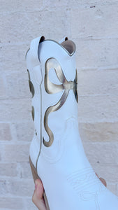 Miriam White/Gold Western Boot