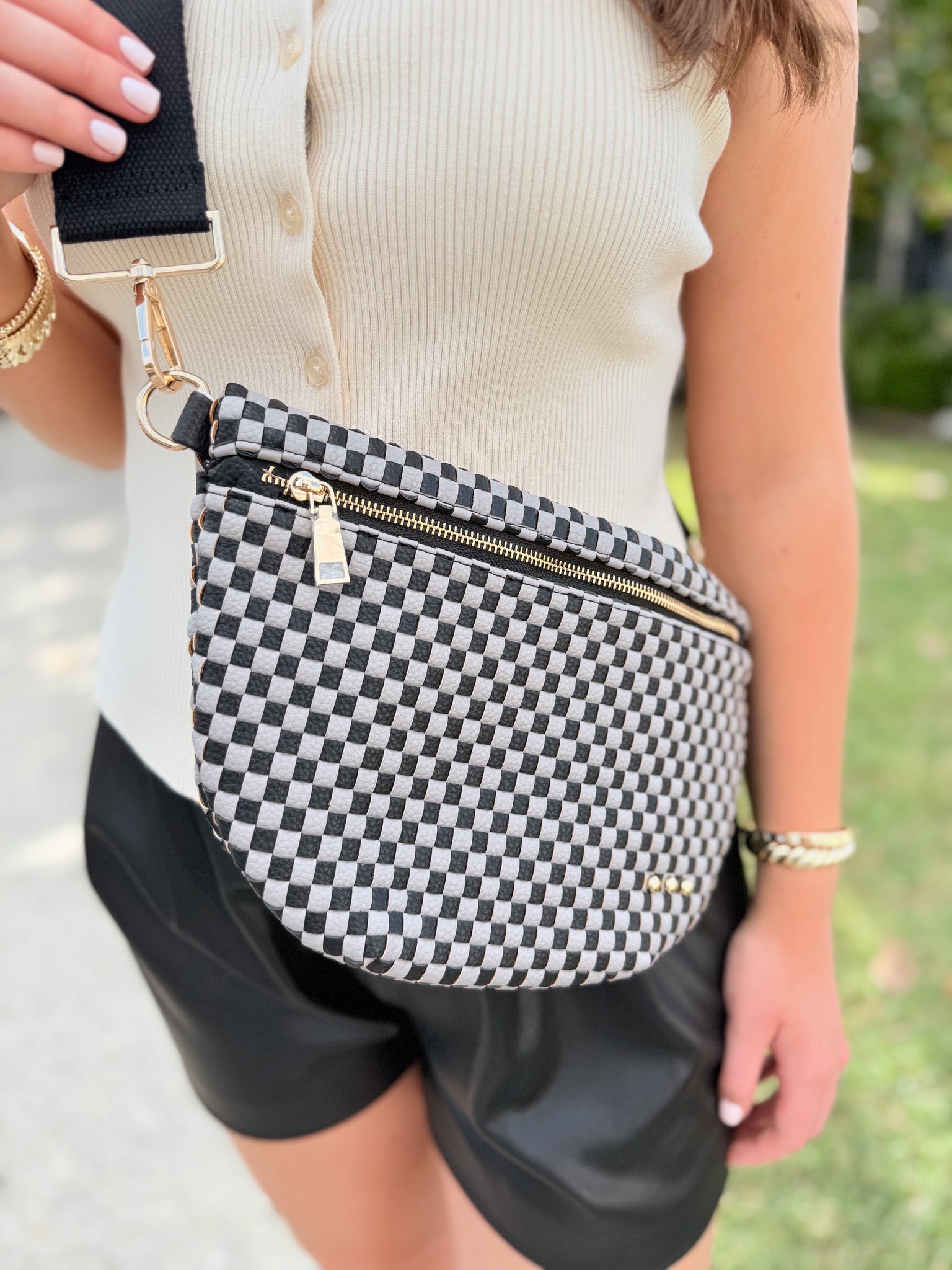 Westlyn Woven Checkered Light Bum Bag