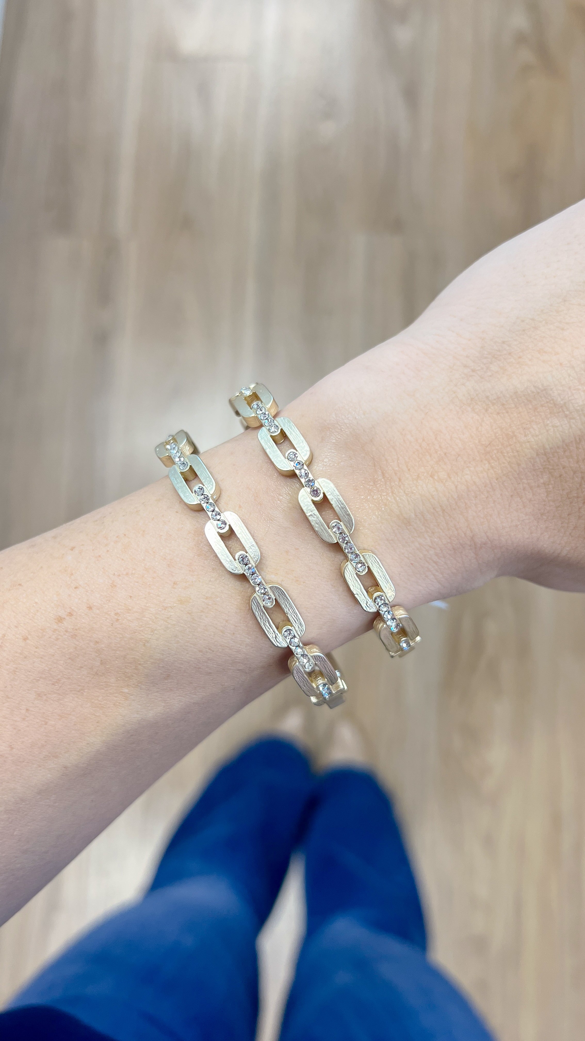 The Dancer Gold Matte Diamond Accent Bracelet