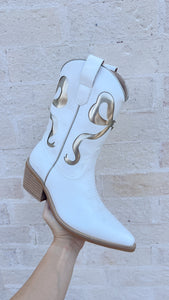 Miriam White/Gold Western Boot