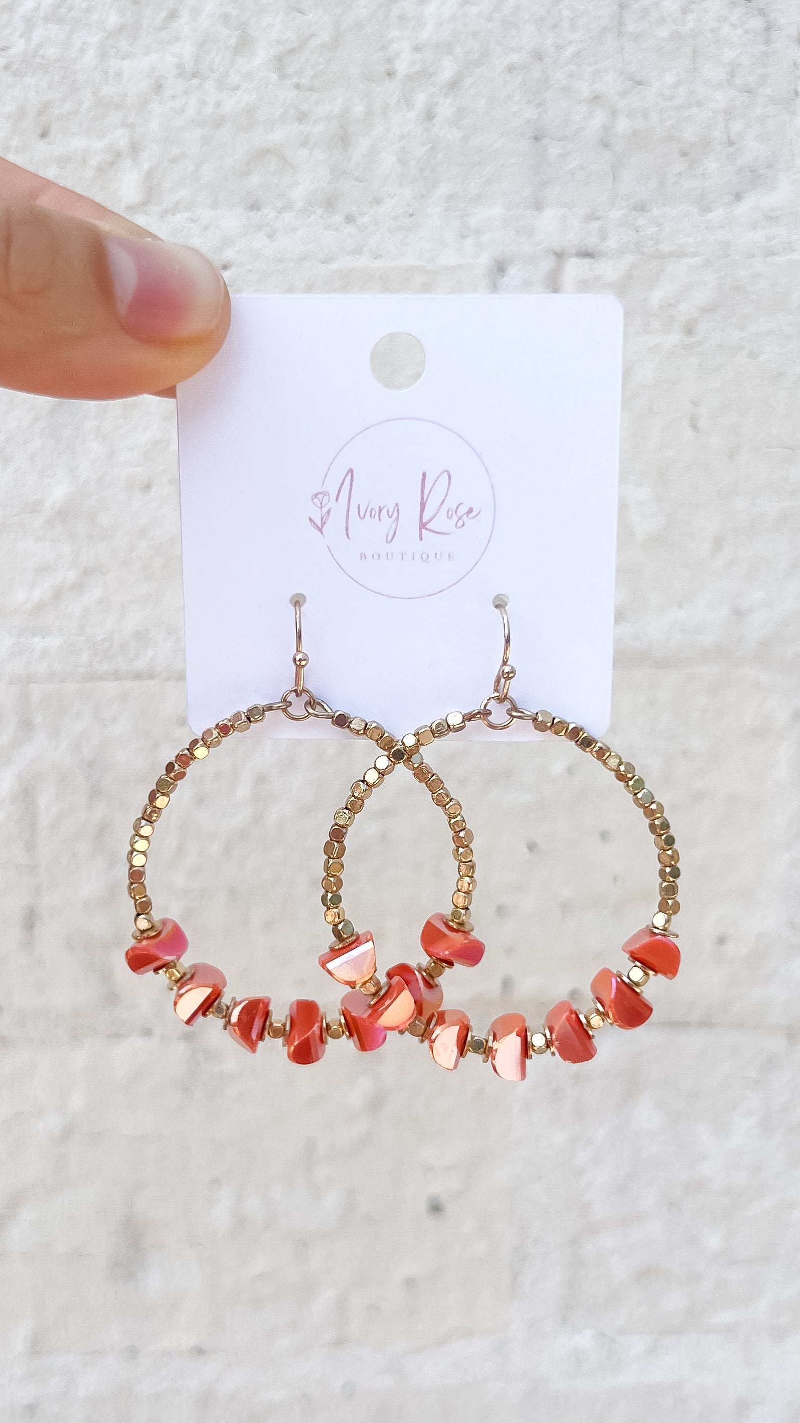 Beaded Circle Hoop Earrings