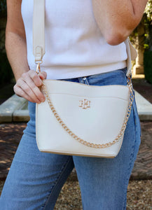 Brielle Cream Bucket Purse