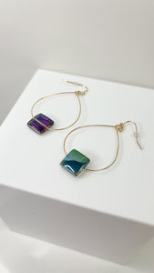 Gold Iridescent Charm Teardrop Earring
