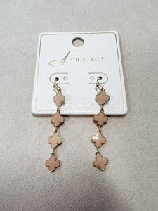 4-Tier Clover Gold Drop Earrings