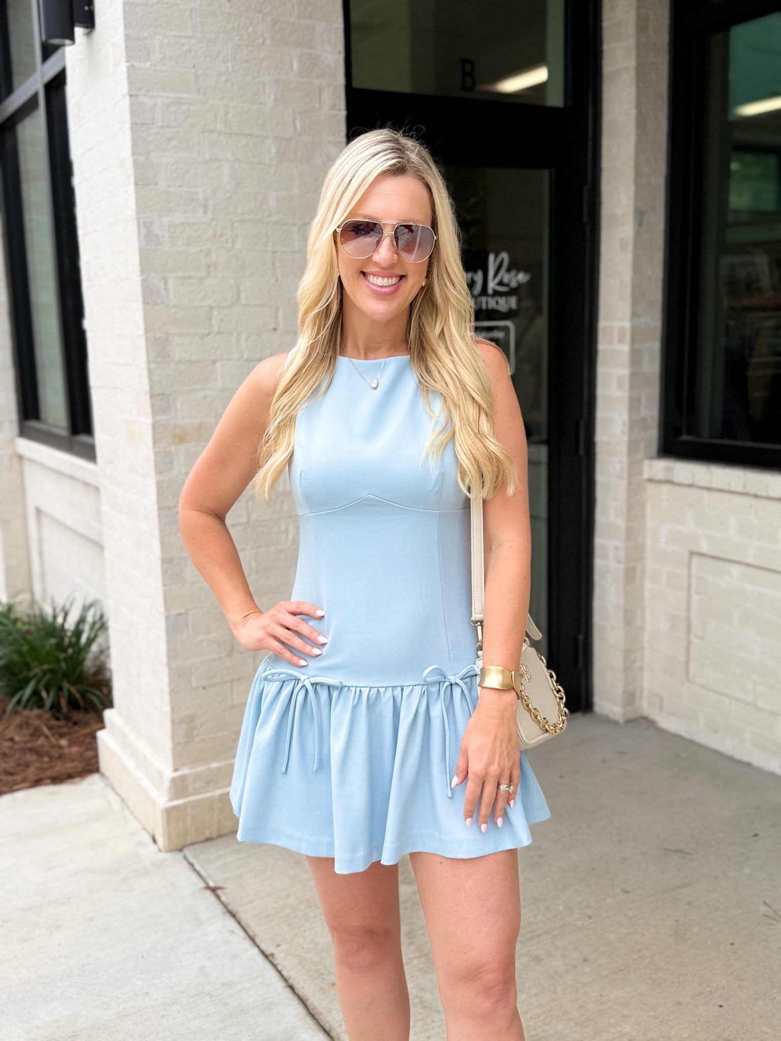 Seaside Views Light Blue Bow Dress