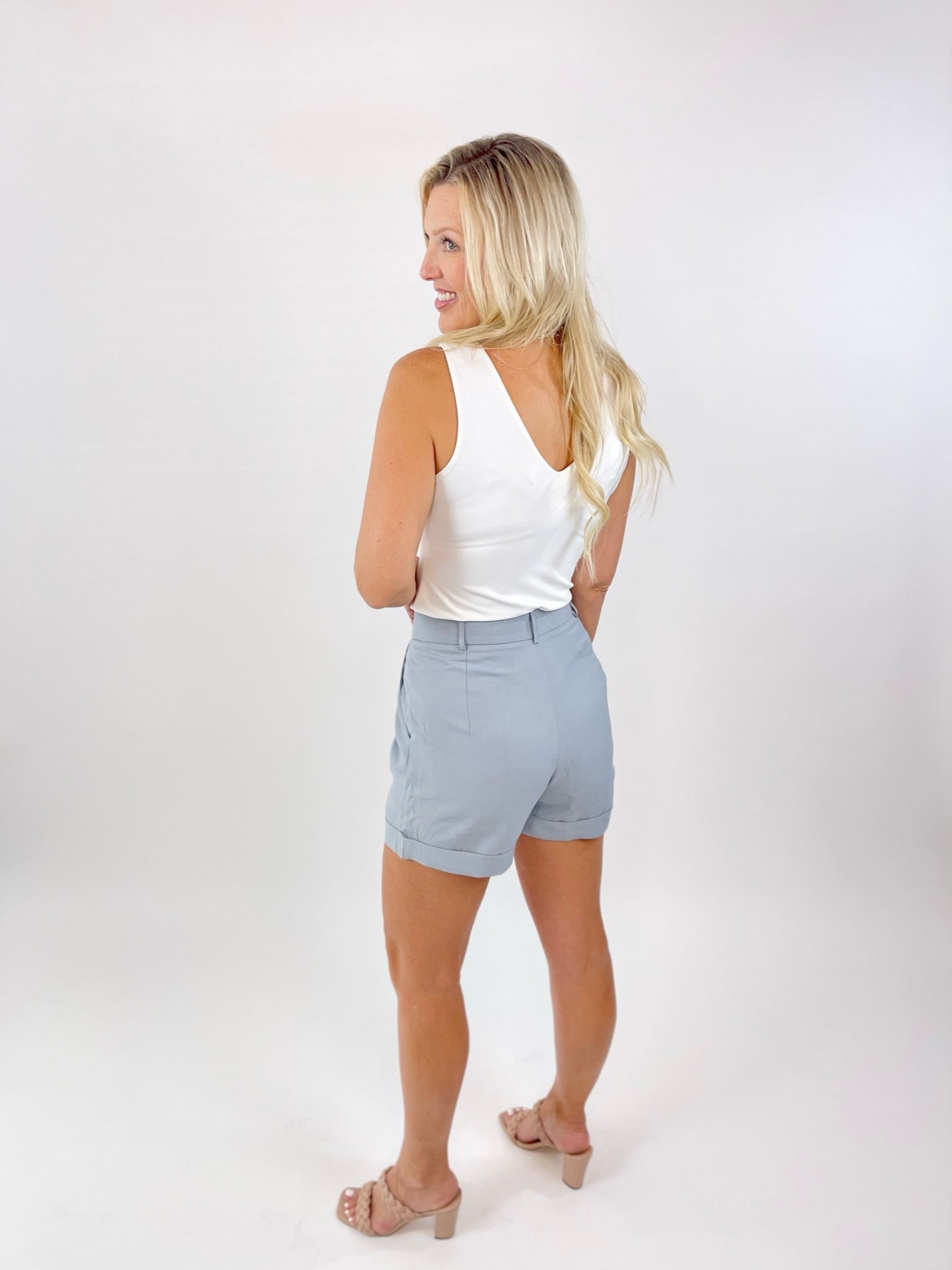 Just What You Need Belted Waist Cloud Shorts