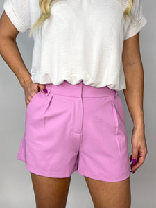 On The Go Pink High Waisted Shorts