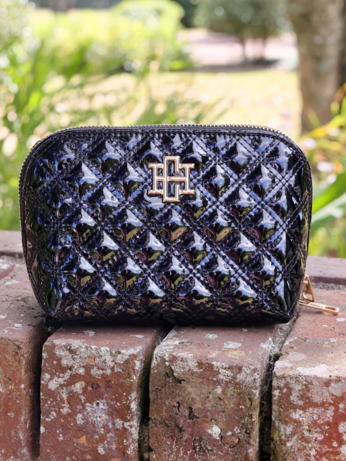 Ibiza Small Black Patent Travel Pouch