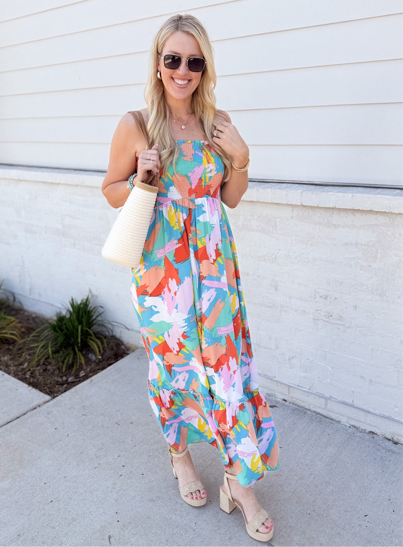 Beachy Waves Mint Abstract Maxi