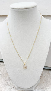 Pave Stone Initial Necklace
