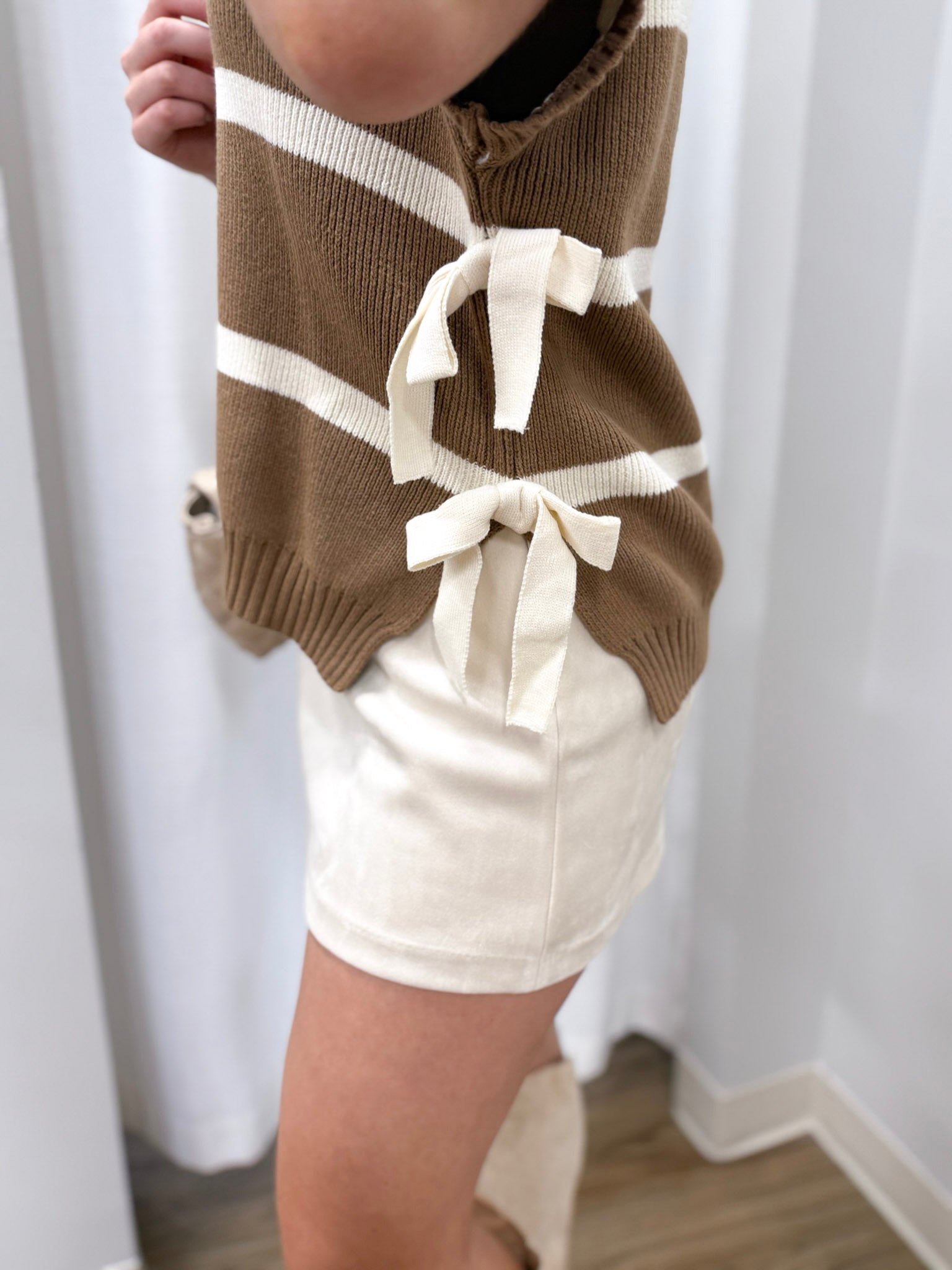 Say You’ll Stay Light Brown Sleeveless Knit Sweater