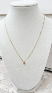 Gold Bubble Initial Necklace