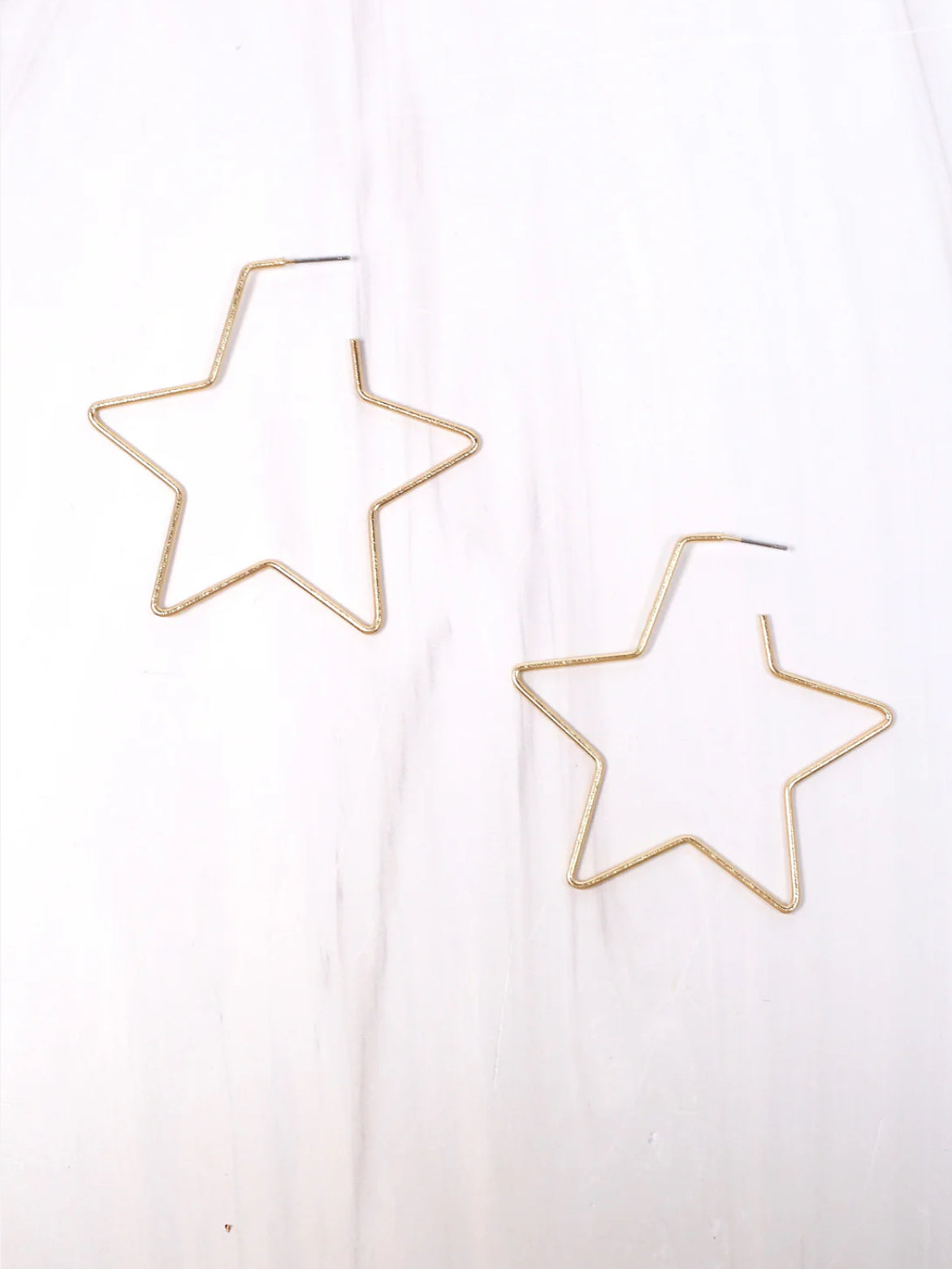 Holland Gold Post Star Hoop Earrings