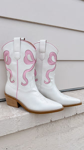 Miriam White/Pink Western Boot