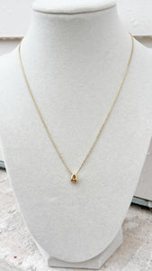Gold Bubble Initial Necklace