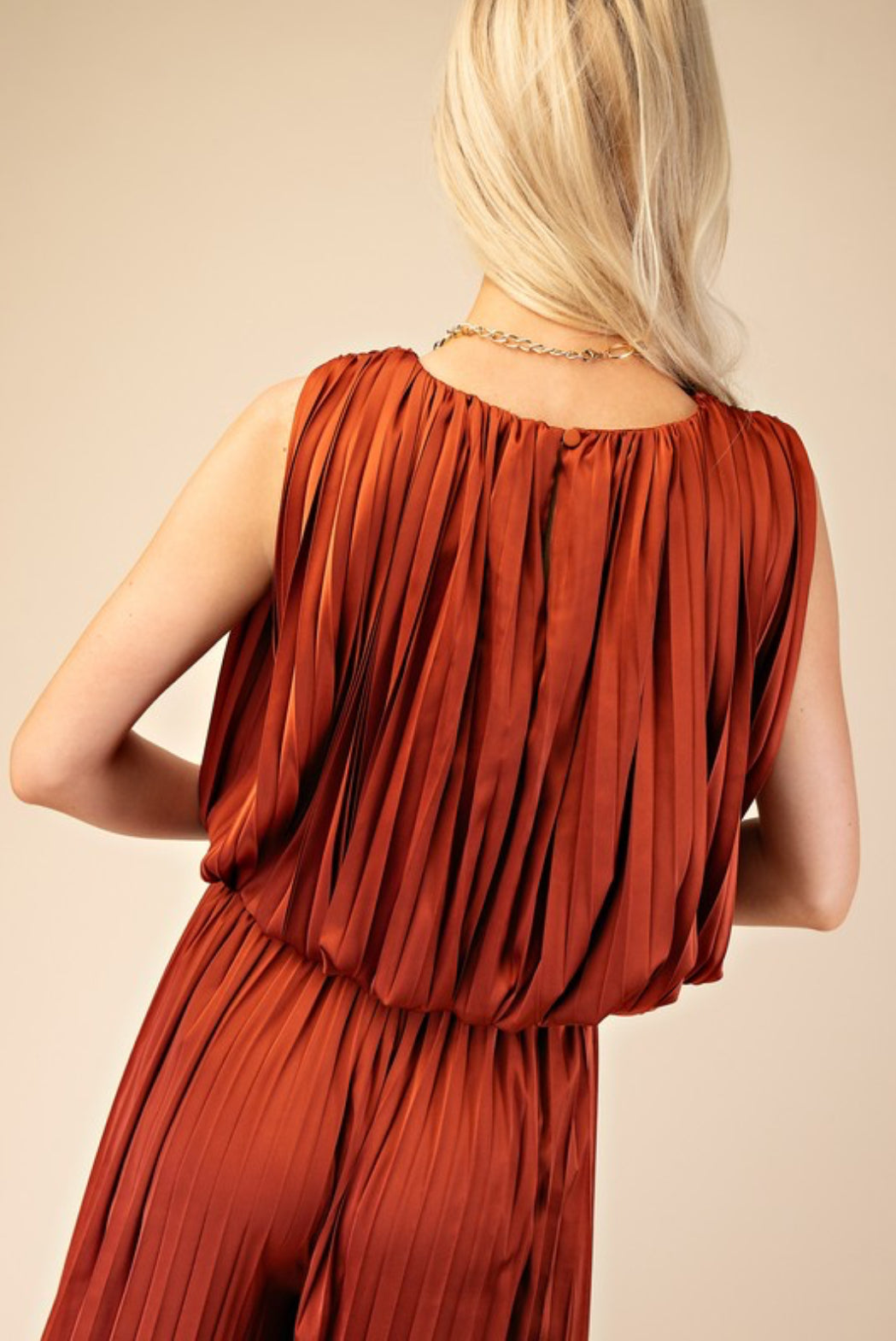 Beyond Me Rust Silk Top