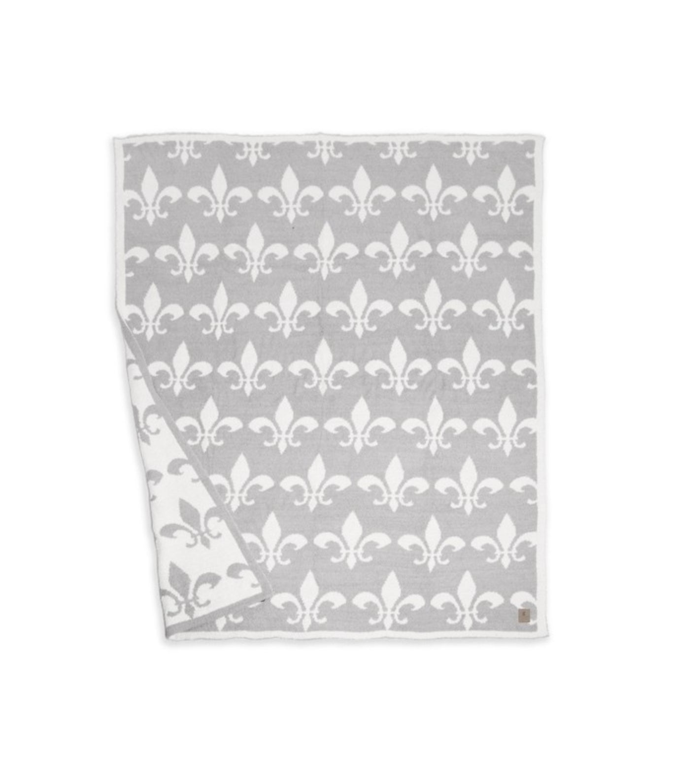 Super Soft Fleur De Lis Knit Blanket