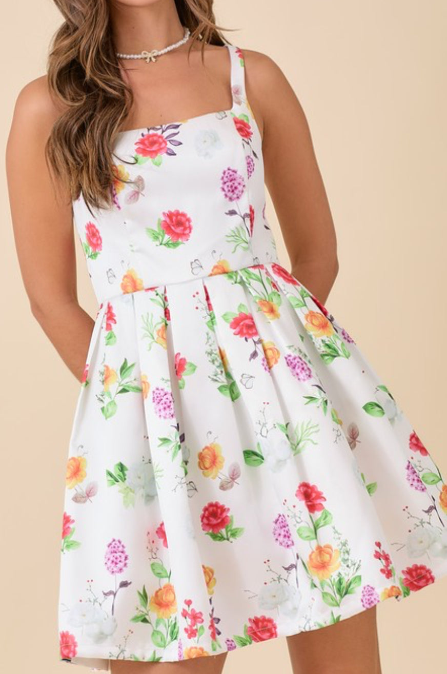 Today's Best White Floral Mini Dress