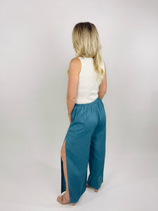 On The Coast Blue Flowy Pants