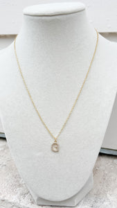 Pave Stone Initial Necklace