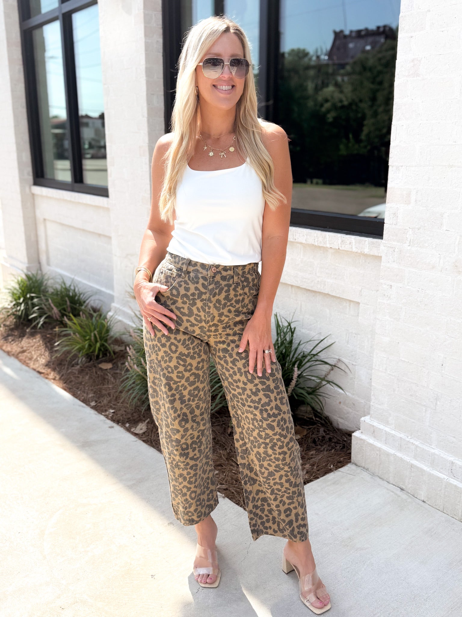Flatter Me Leopard Print Cropped Denim Pant