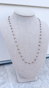 Mini Dainty Purple Glass Crystal 15" Necklace