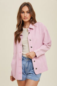 Girly Feeling Bubblegum Button up Shacket