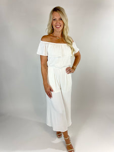 Moments Like These Wide Leg White Jumpsuit