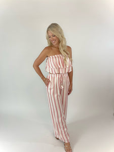 All About The Look White & Red Striped Pants