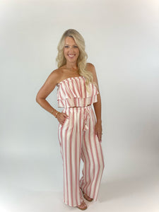 All About The Look White & Red Striped Top