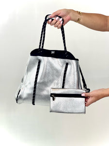 Neoprene Tote Bag With Attached Wallet