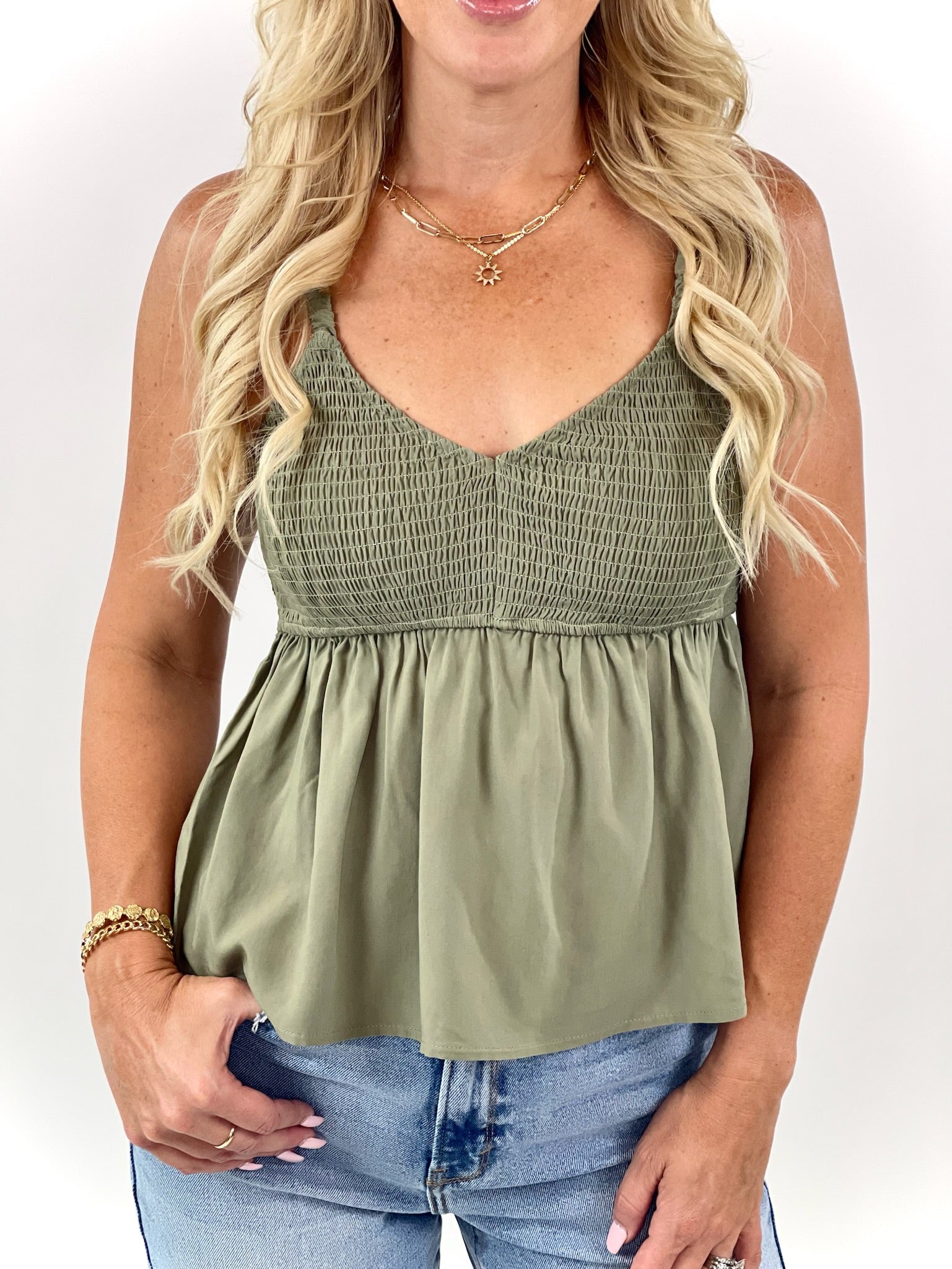 Thinking About You Babydoll Cami Top