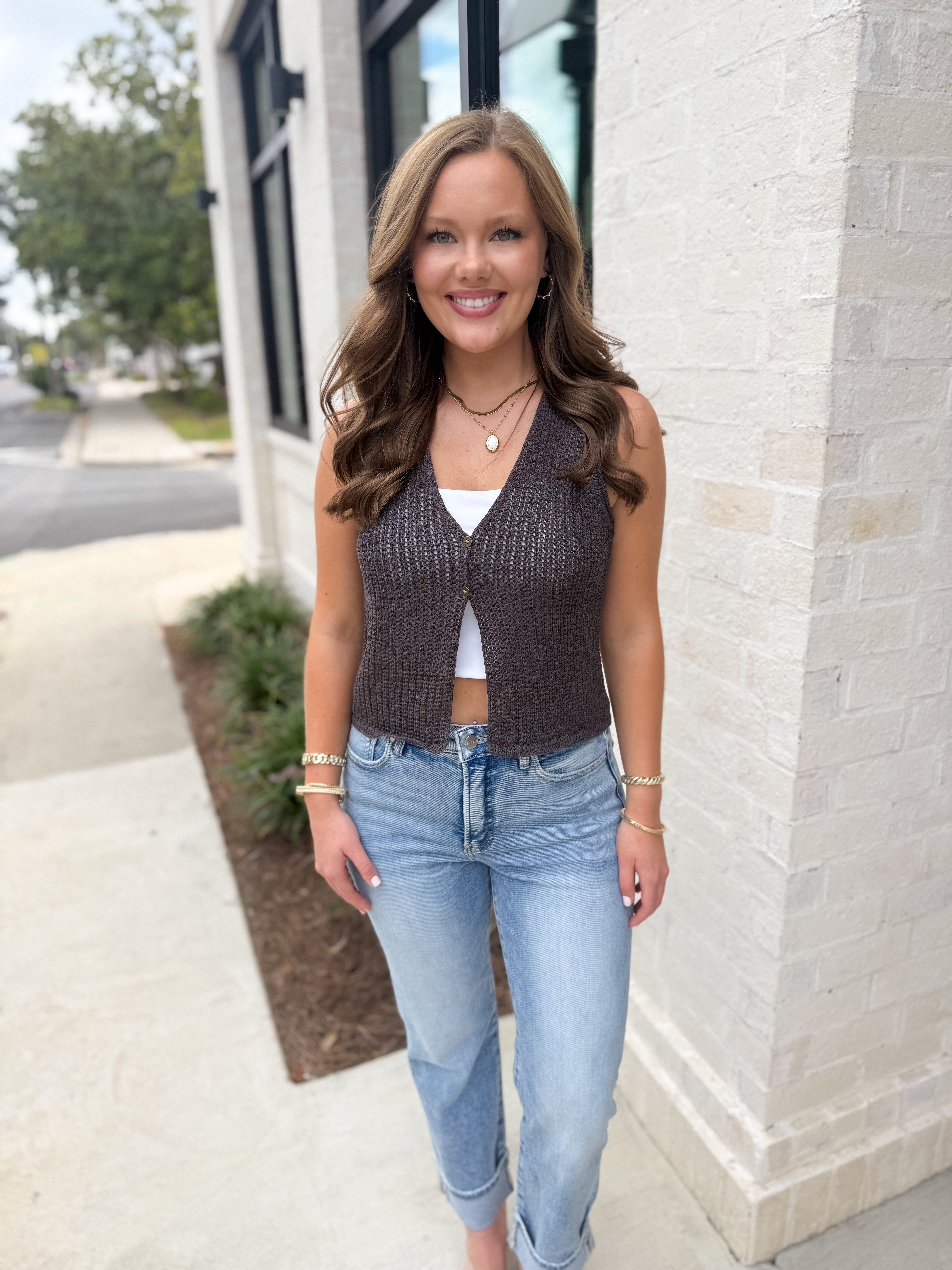 All About Me Crochet Sweater Vest
