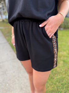 On My Own Cheetah Detail Shorts